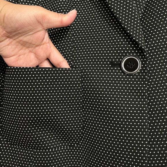 Kasper Women’s Black & White Polka Dotted Blazer Jacket Business Casual Sz-4P - Picture 4 of 8